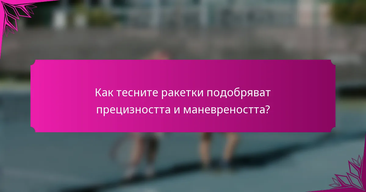 Как тесните ракетки подобряват прецизността и маневреността?