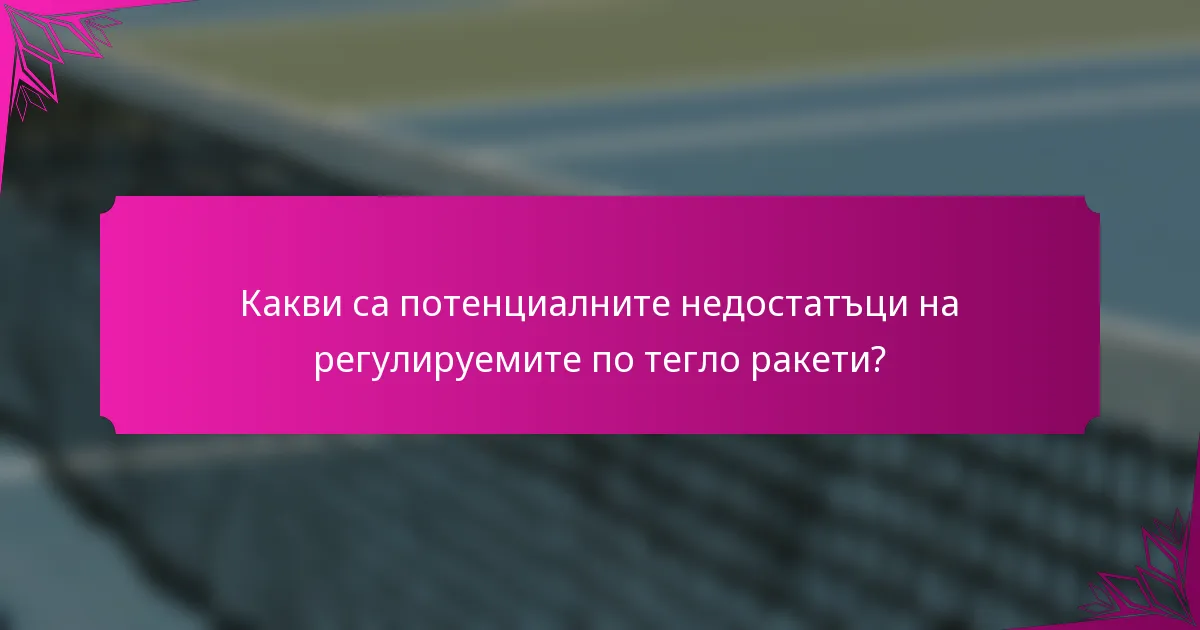 Какви са потенциалните недостатъци на регулируемите по тегло ракети?