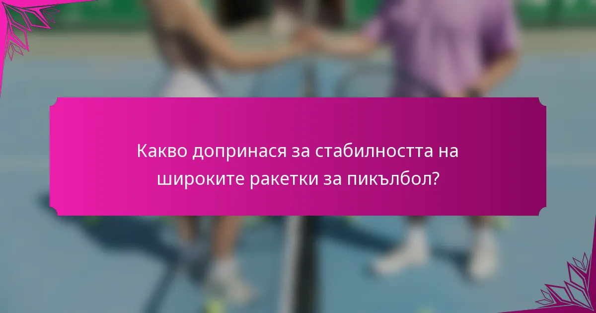 Какво допринася за стабилността на широките ракетки за пикълбол?